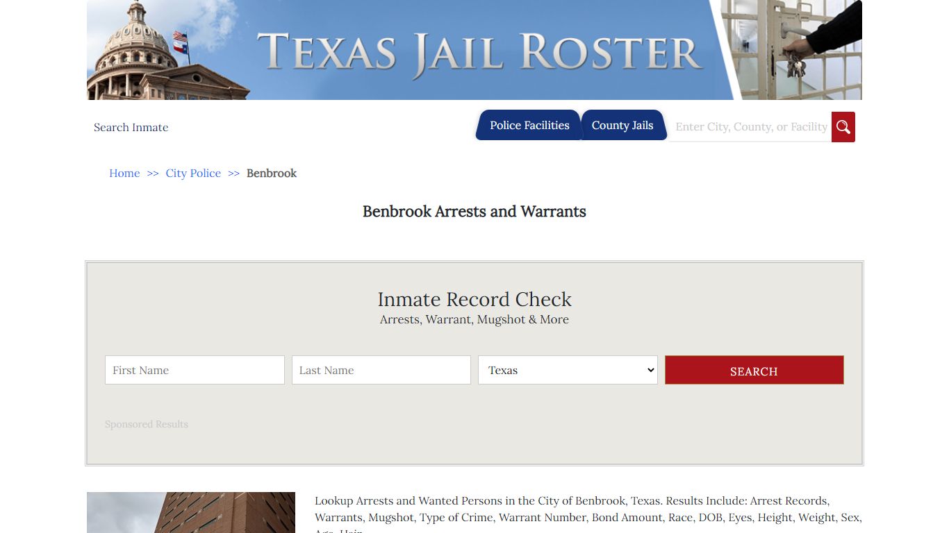 Benbrook Arrests and Warrants | Jail Roster Search